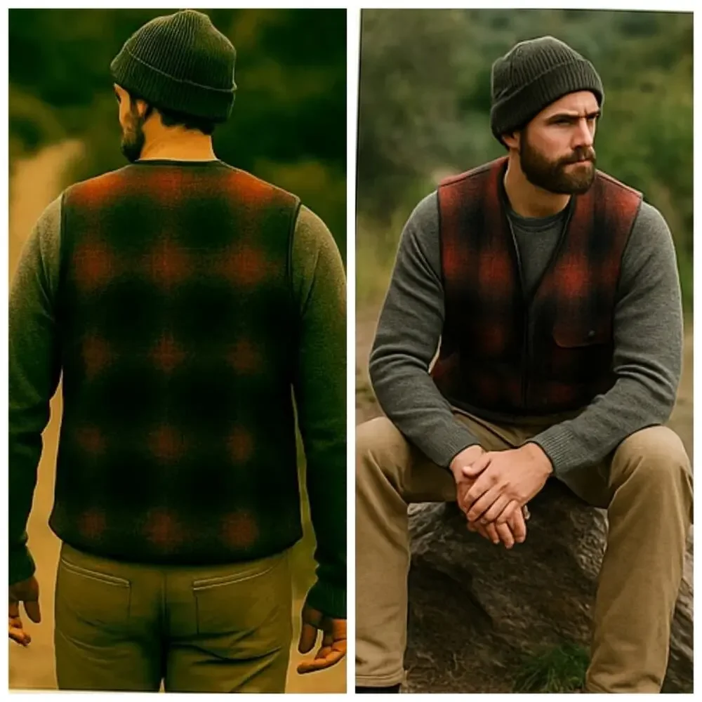 Woolrich Vintage Plaid Heritage Wool Vest EUC Large  F251